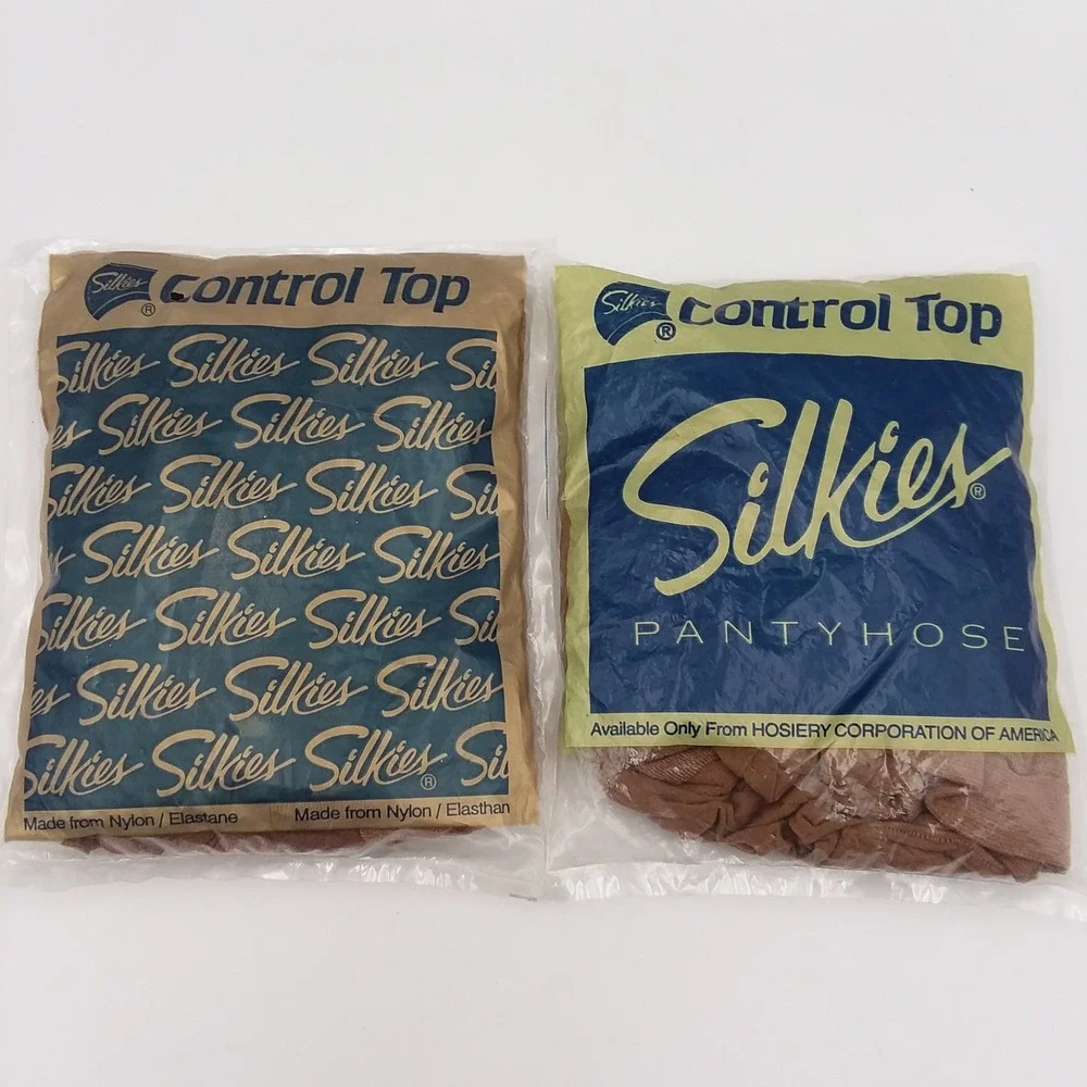 Vintage 4 Silkies Pantyhose Control Top Shape Enhancing Hosiery Tall‎ Taupe USA